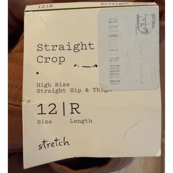 A New Day Women's Straight Crop Pants Brown Size 12 Stretch High Rise - Picture 4 of 4